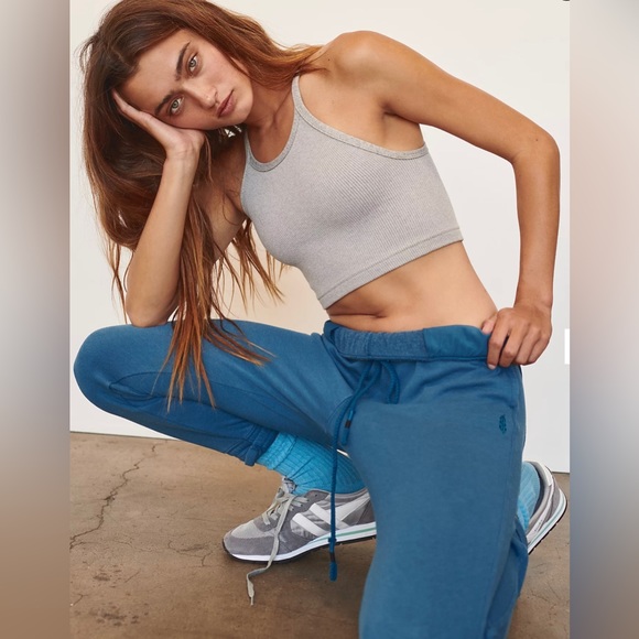 Free People Happiness Runs Crop Tank in Heather Grey - Picture 6 of 14